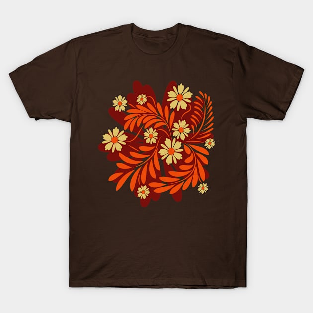 Folk flowers floral art print Flowers abstract art T-Shirt by Eskimos